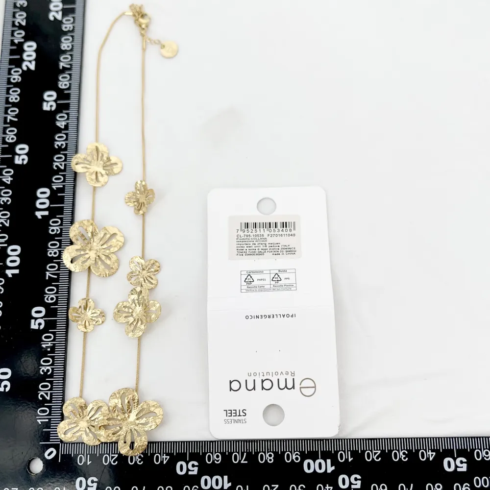 Fiore-Collana Corta in Acciaio - CL-795-10535