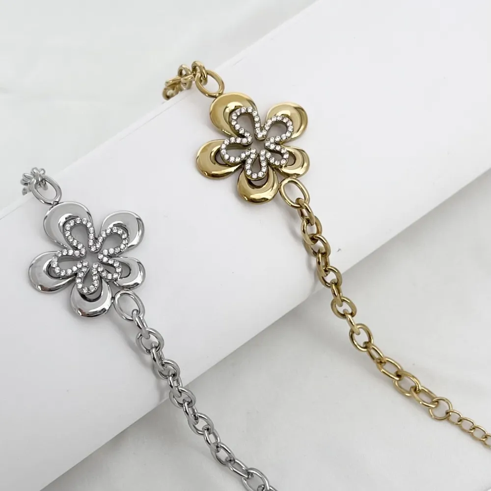 Bracciale a fiori -Bracciali in Acciaio - BR-795-15230