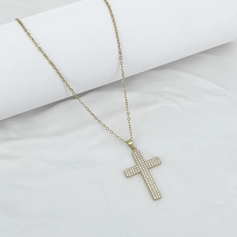 Croce -Collana Lunga in Acciaio - CL-791-04