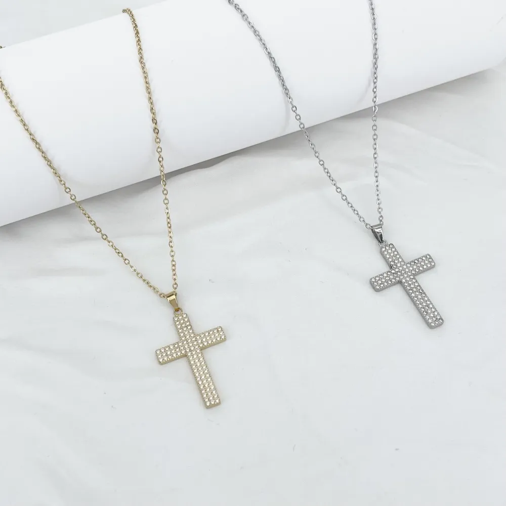 Croce -Collana Lunga in Acciaio - CL-791-04
