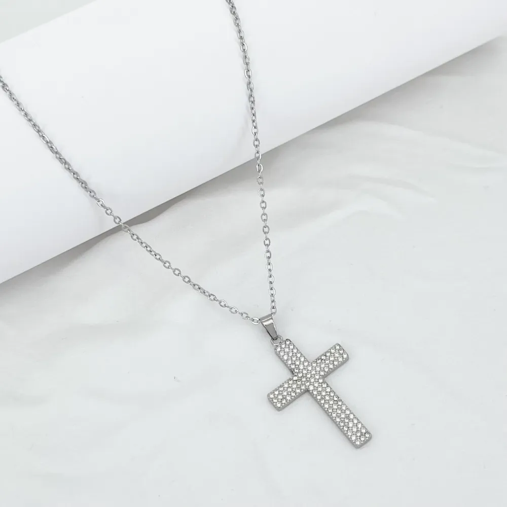 Croce -Collana Lunga in Acciaio - CL-791-04