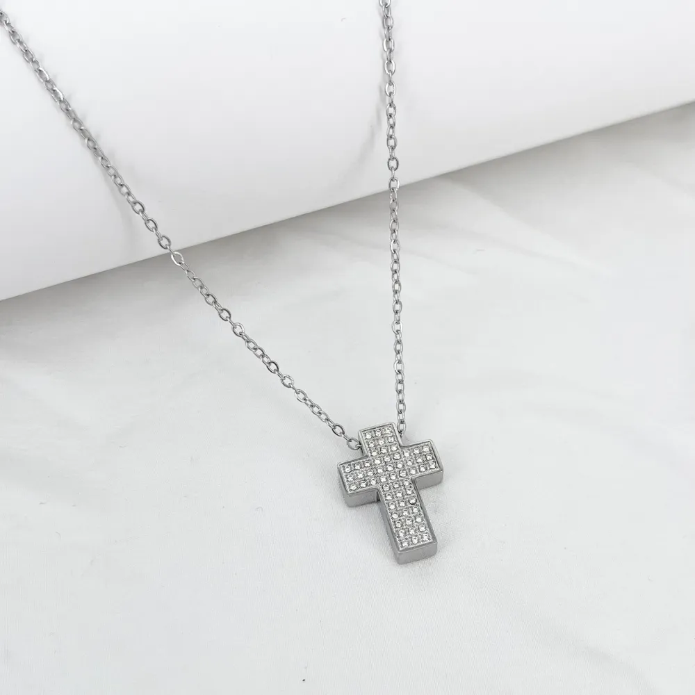 Croce -Collana Lunga in Acciaio - CL-791-05