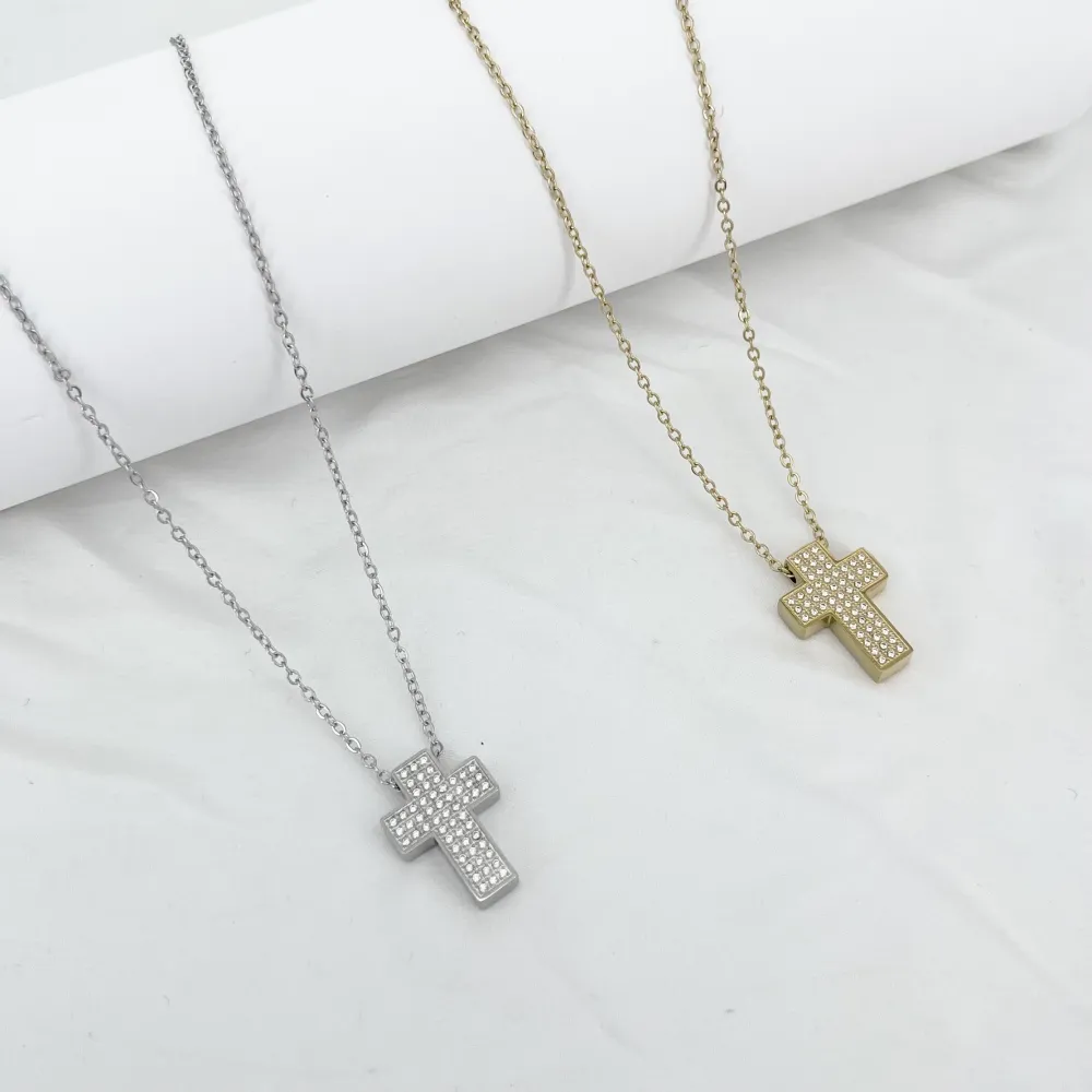 Croce -Collana Lunga in Acciaio - CL-791-05
