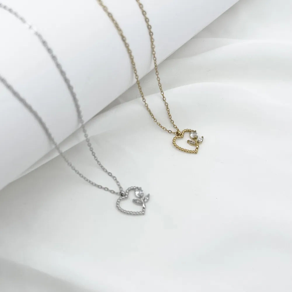 Cuore-Collana Corta in Acciaio - CL-795-10585