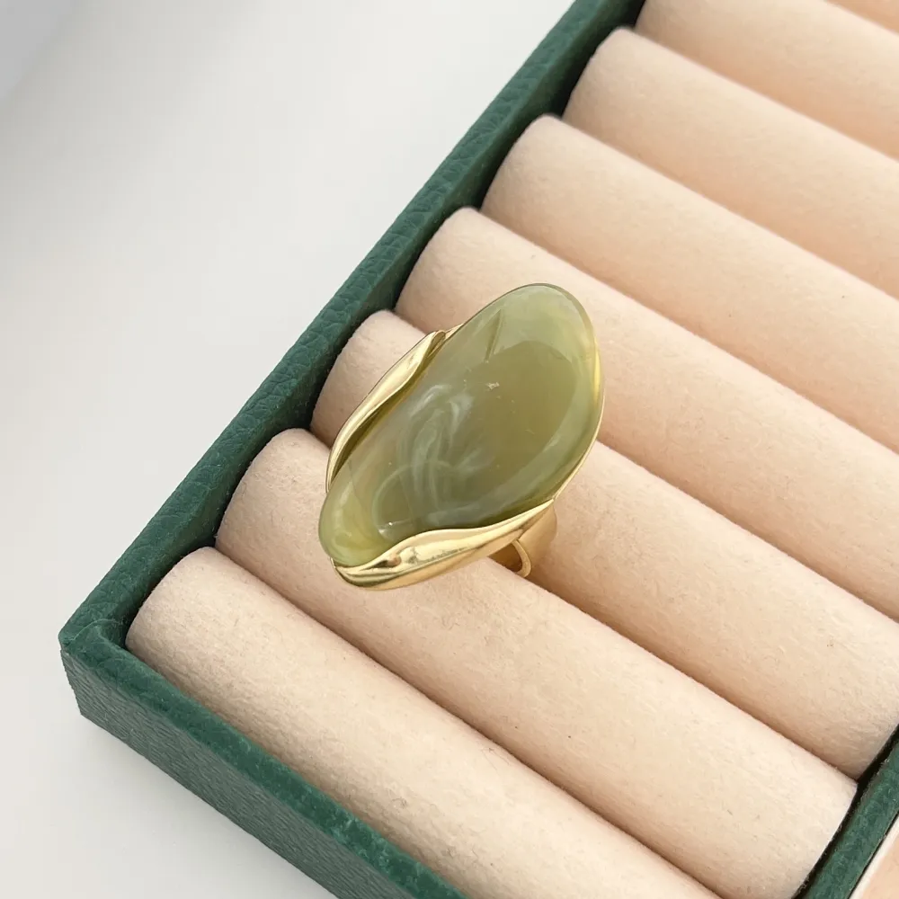Effetto Pietra-Anello Regolabile in Acciaio - AAR-732-600