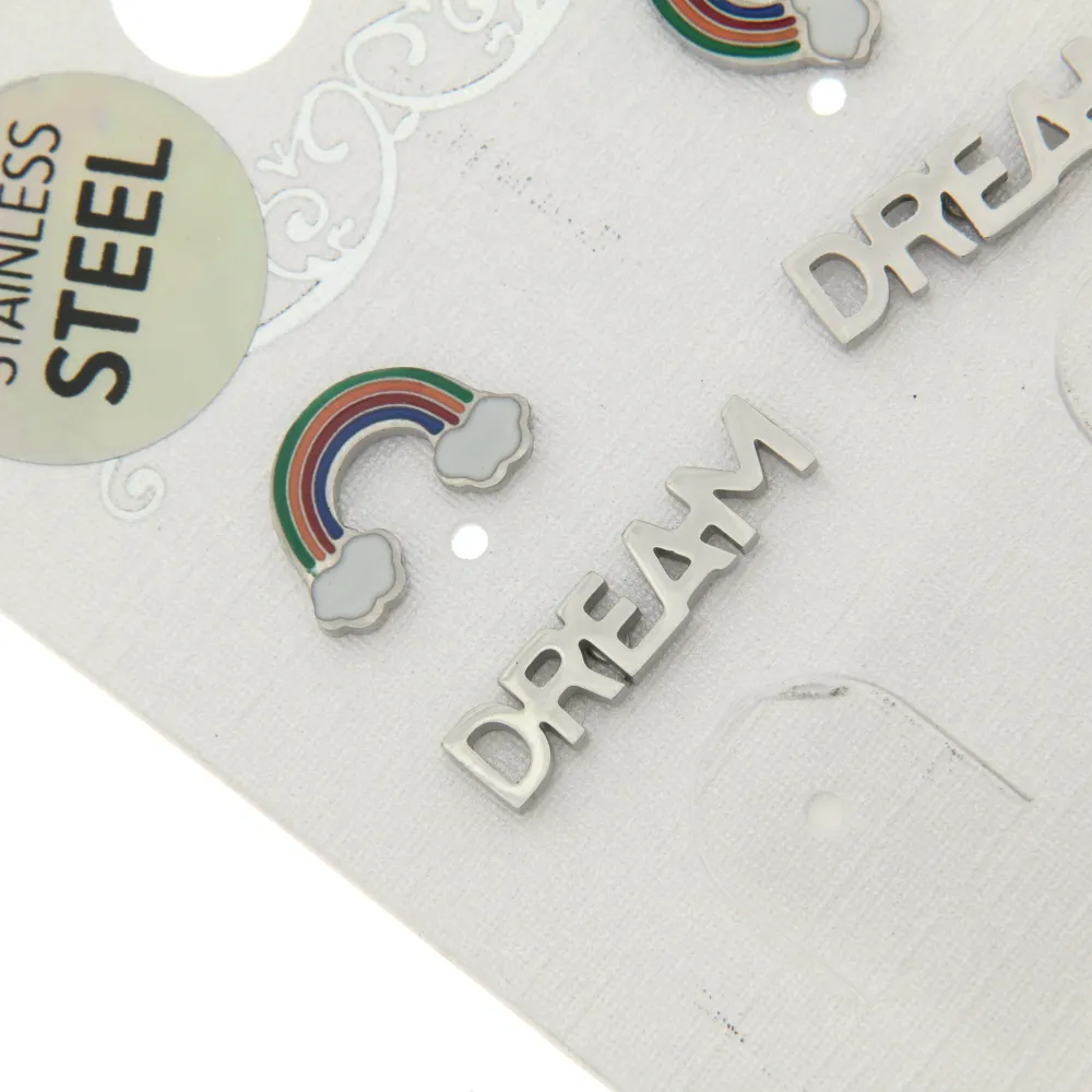 OAP3268-Arcobaleno Dream- Orecchini Bis a lobo in Acciaio_2