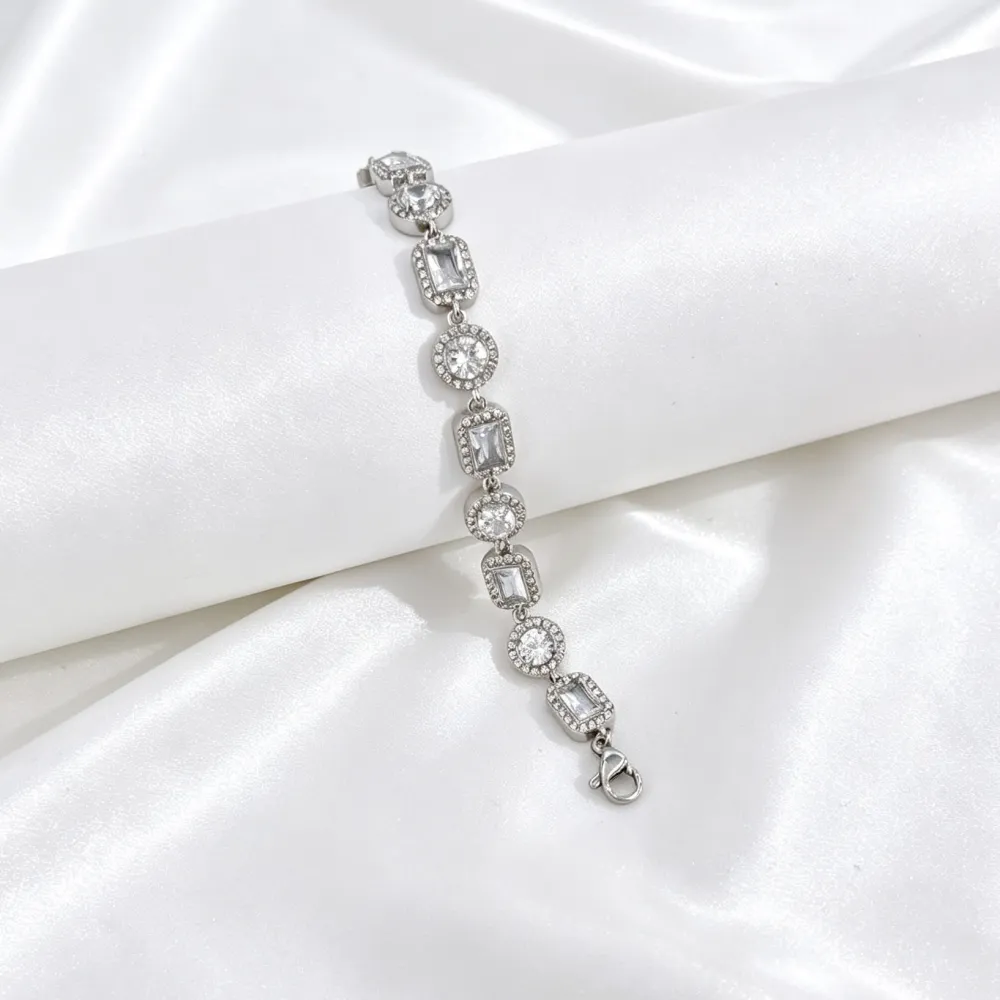 Punto Luce tondo quadrato-Bracciale in Acciaio - BAC-103-AA7110B/15+3cm