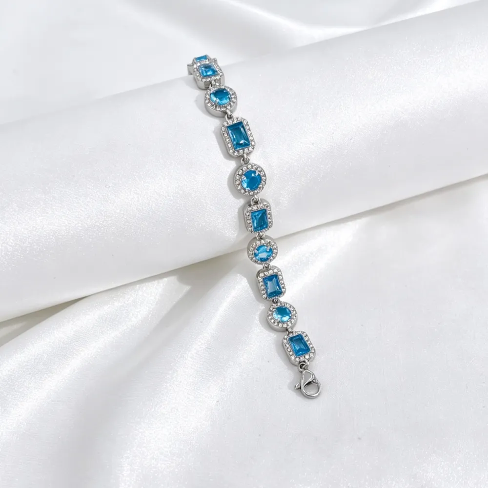 Punto Luce tondo quadrato-Bracciale in Acciaio - BAC-103-AA7110B/15+3cm