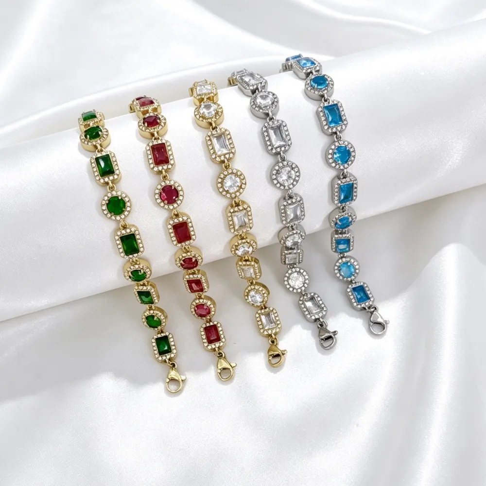 Punto Luce tondo quadrato-Bracciale in Acciaio - BAC-103-AA7110B/15+3cm