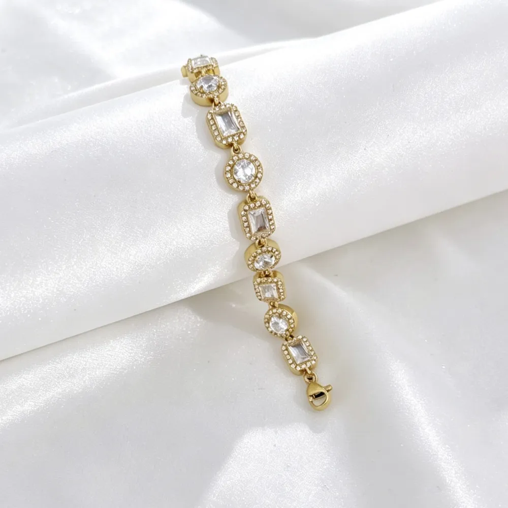 Punto Luce tondo quadrato-Bracciale in Acciaio - BAC-103-AA7110B/15+3cm