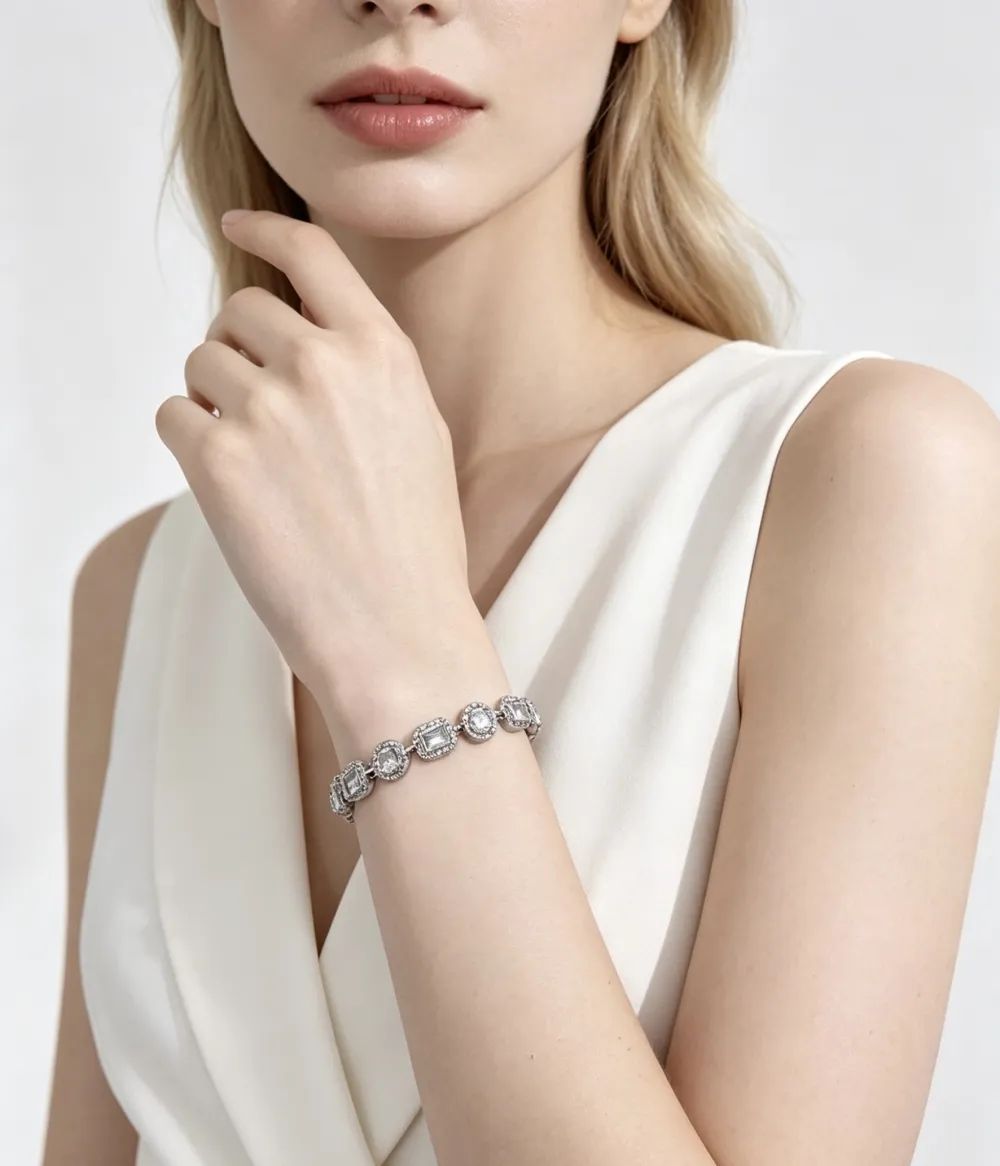 Punto Luce tondo quadrato-Bracciale in Acciaio - BAC-103-AA7110B/15+3cm