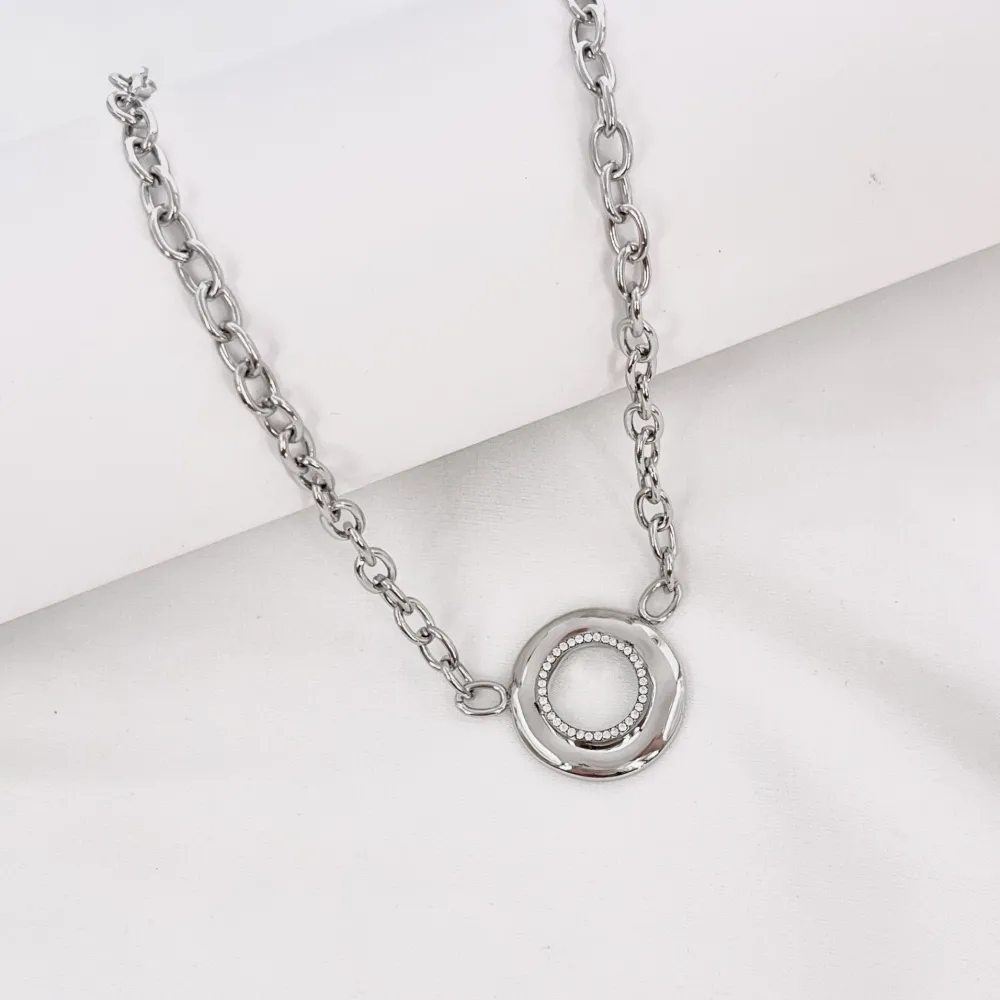 Cerchio-Collana Corta in Acciaio - CAC-795-10633