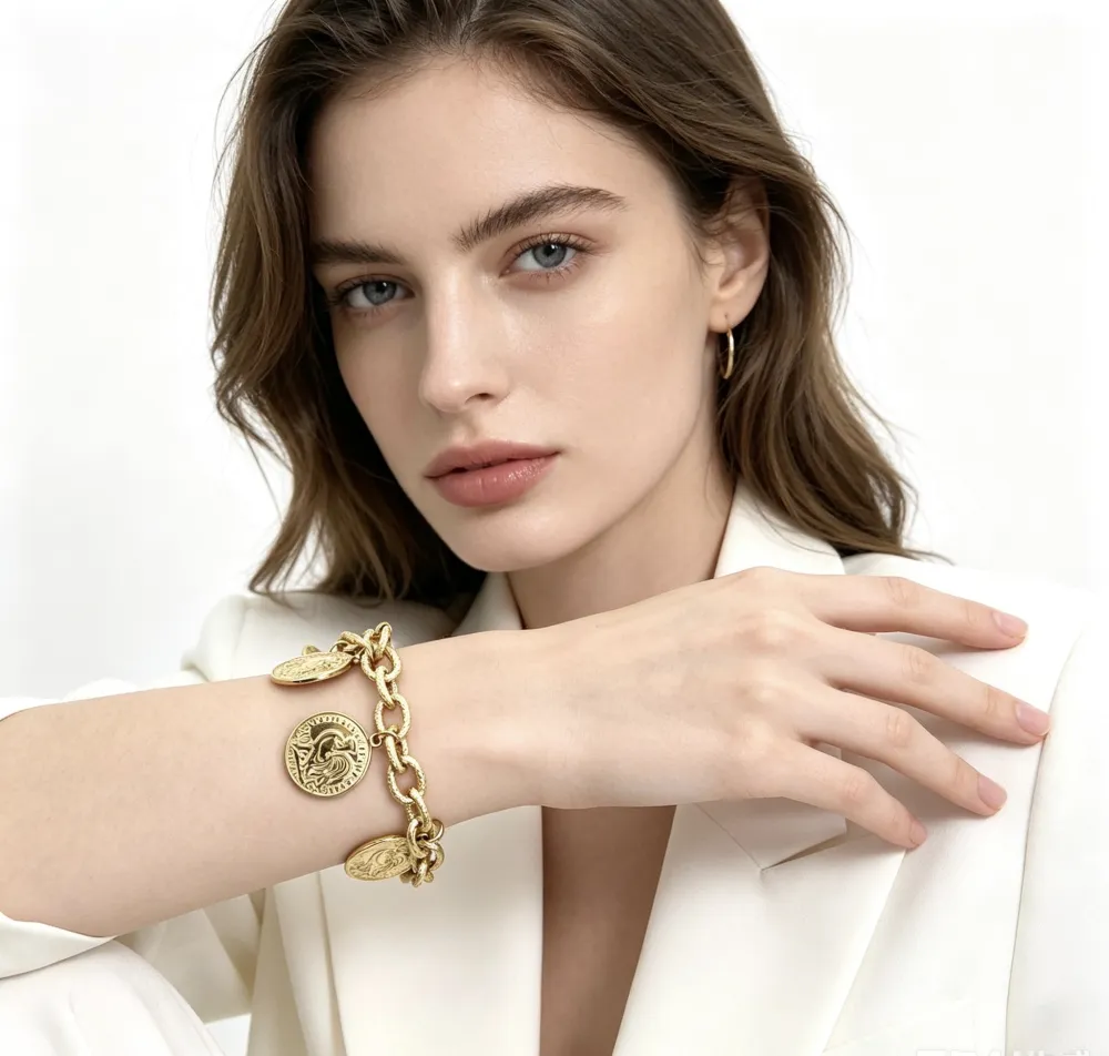 Monete-Bracciale in Acciaio - BAC-413-3259