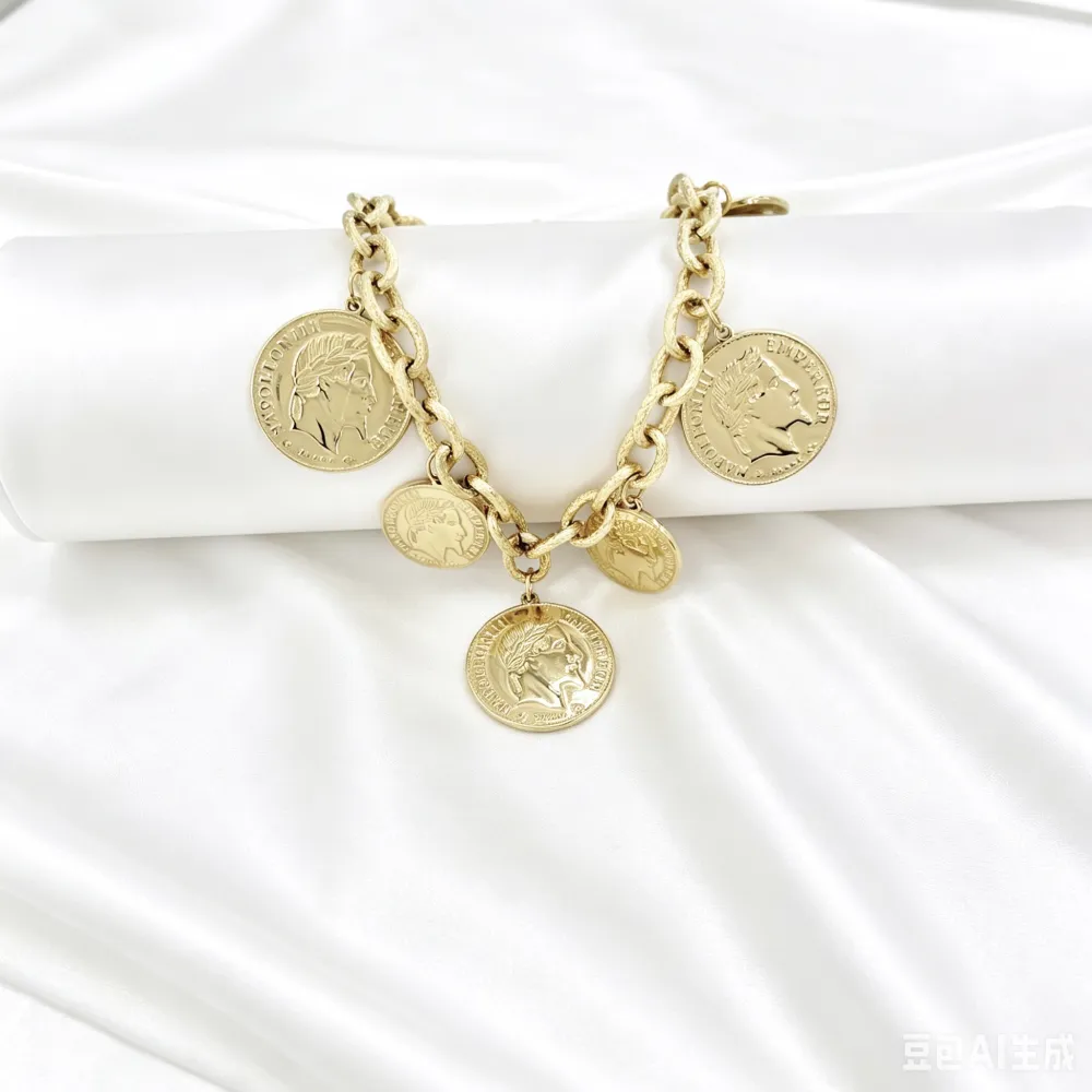 Monete-Collana corta in Acciaio - CL-413-3759