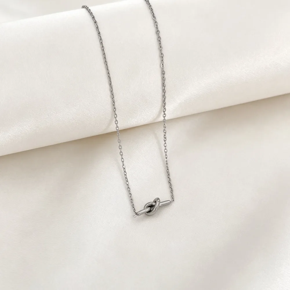 Nodo doppio filo-Collana corta in Acciaio - CL-413-3796