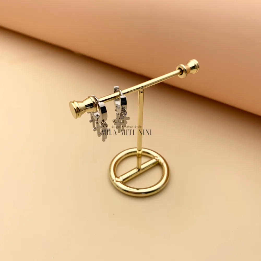 OAP7772-Croce -Orecchini a Cerchio in Acciaio_Acciaio_1