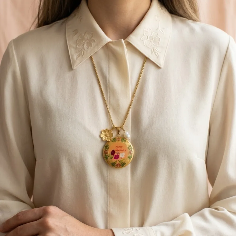 Happy Mother’s Day-Collana corta in Acciaio (apribile) - CL-413-3849