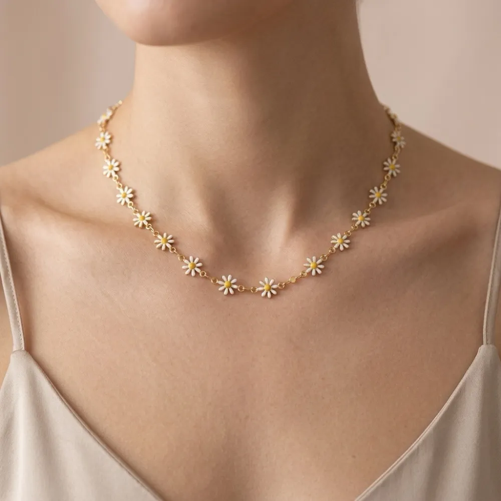 Margherite-Collana corta in Acciaio - CL-413-3818