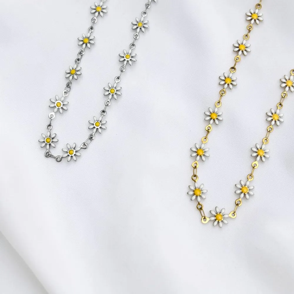 Margherite-Collana corta in Acciaio - CL-413-3818