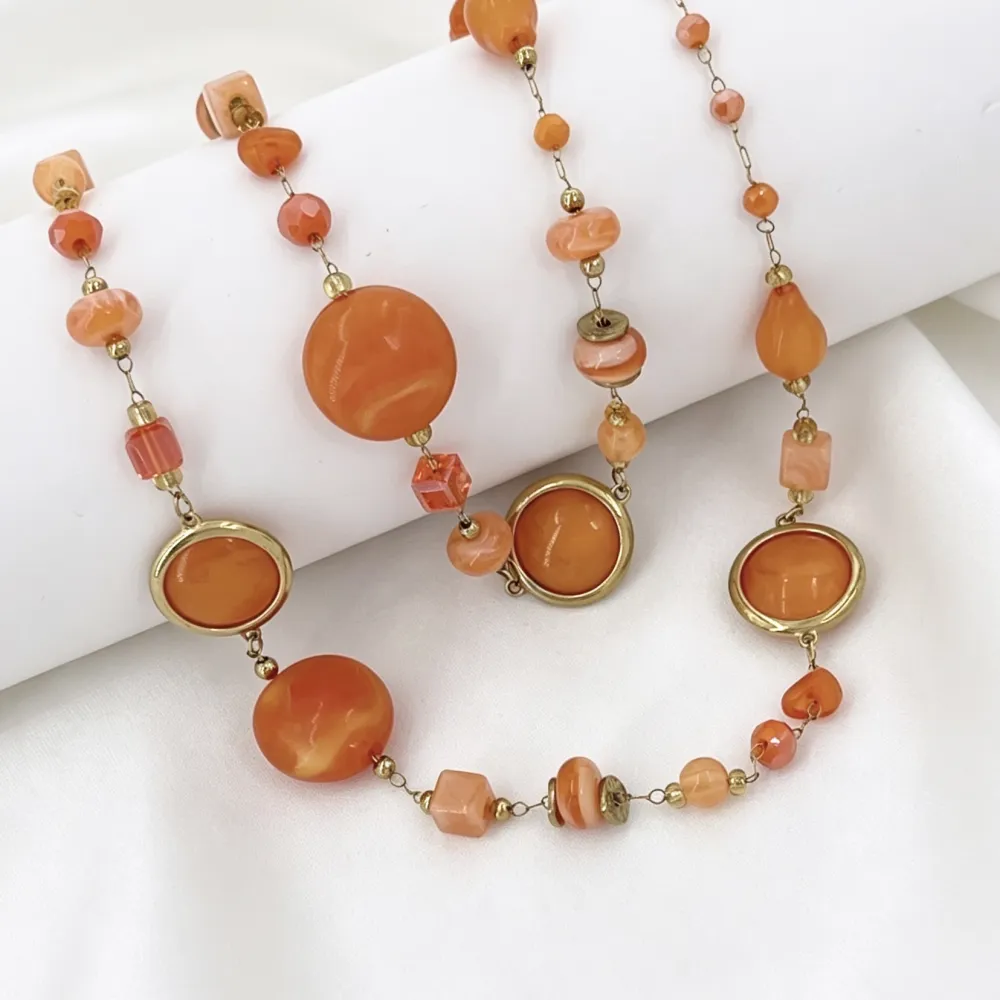 Cristalli ovale - Collana lunga in acciaio  - CL-732-539
