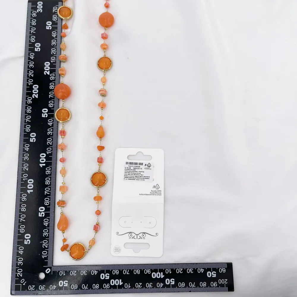 Cristalli ovale - Collana lunga in acciaio  - CL-732-539