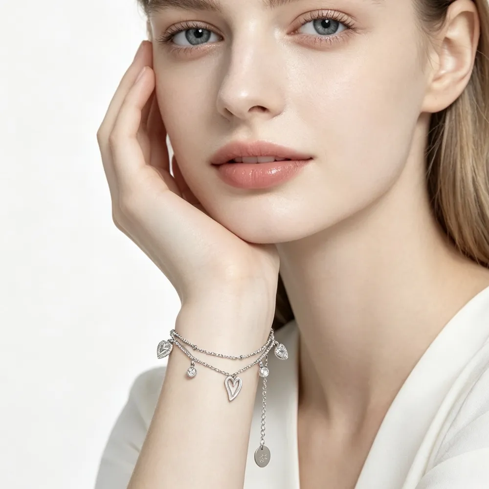 Cuore-Bracciale in acciaio - BR-413-3265