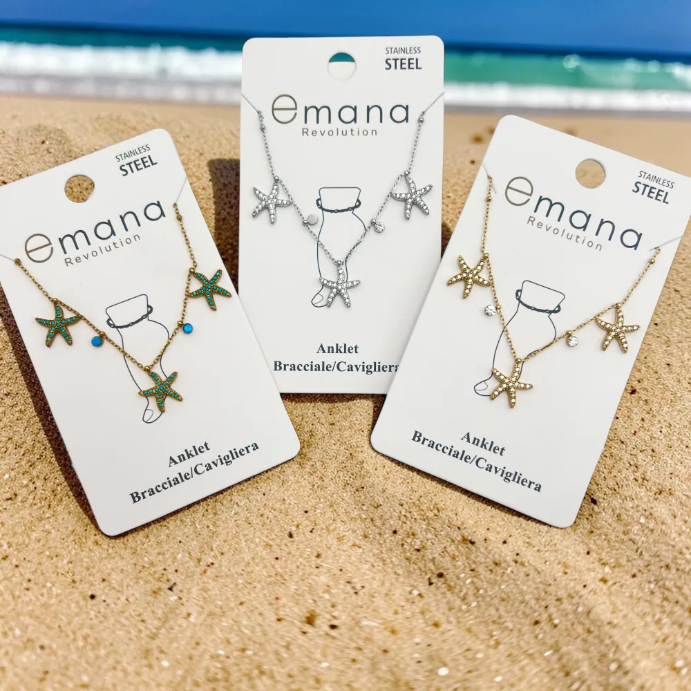 Stella marina e punto luce-Multi Pendenti Caviglie in Acciaio - CA-795-0353