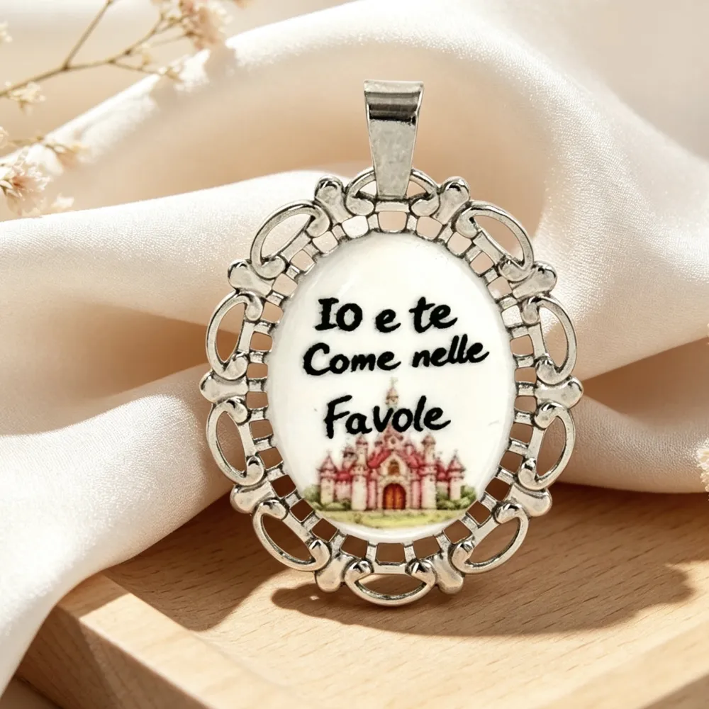 Io e Te come nelle favole-Ciondolo/Charms in Acciaio - DIY-732-35