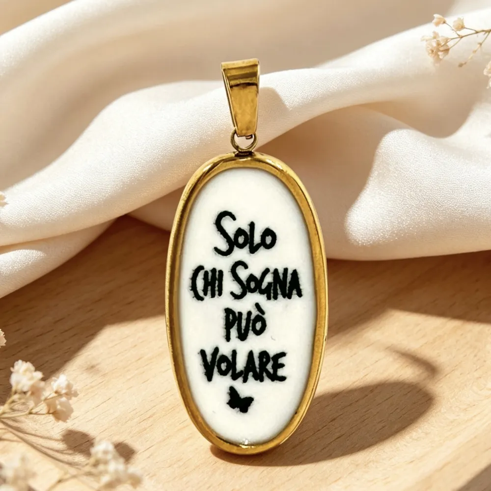 Solo chi sogna può volare-Ciondolo/Charms in Acciaio - DIY-732-32