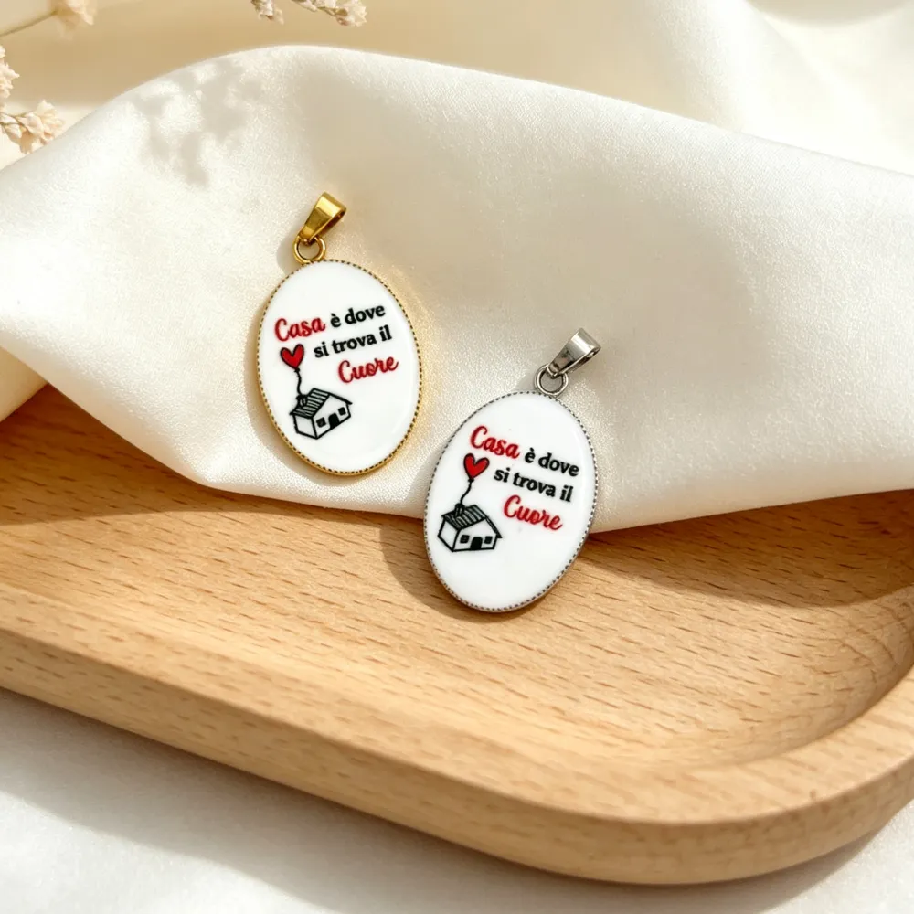 Casa è dove si trova il cuore-Ciondolo/Charms in Acciaio - DIY-732-38