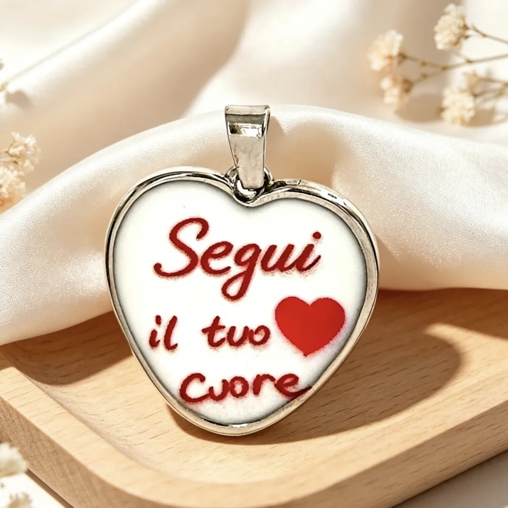 Segui il tuo cuore-Ciondolo/Charms in Acciaio - DIY-732-34