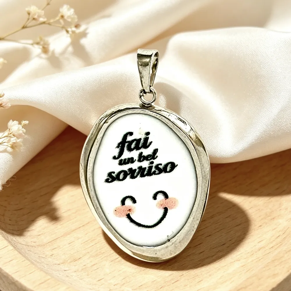Fai un bel sorriso-Ciondolo/Charms in Acciaio - DIY-732-41