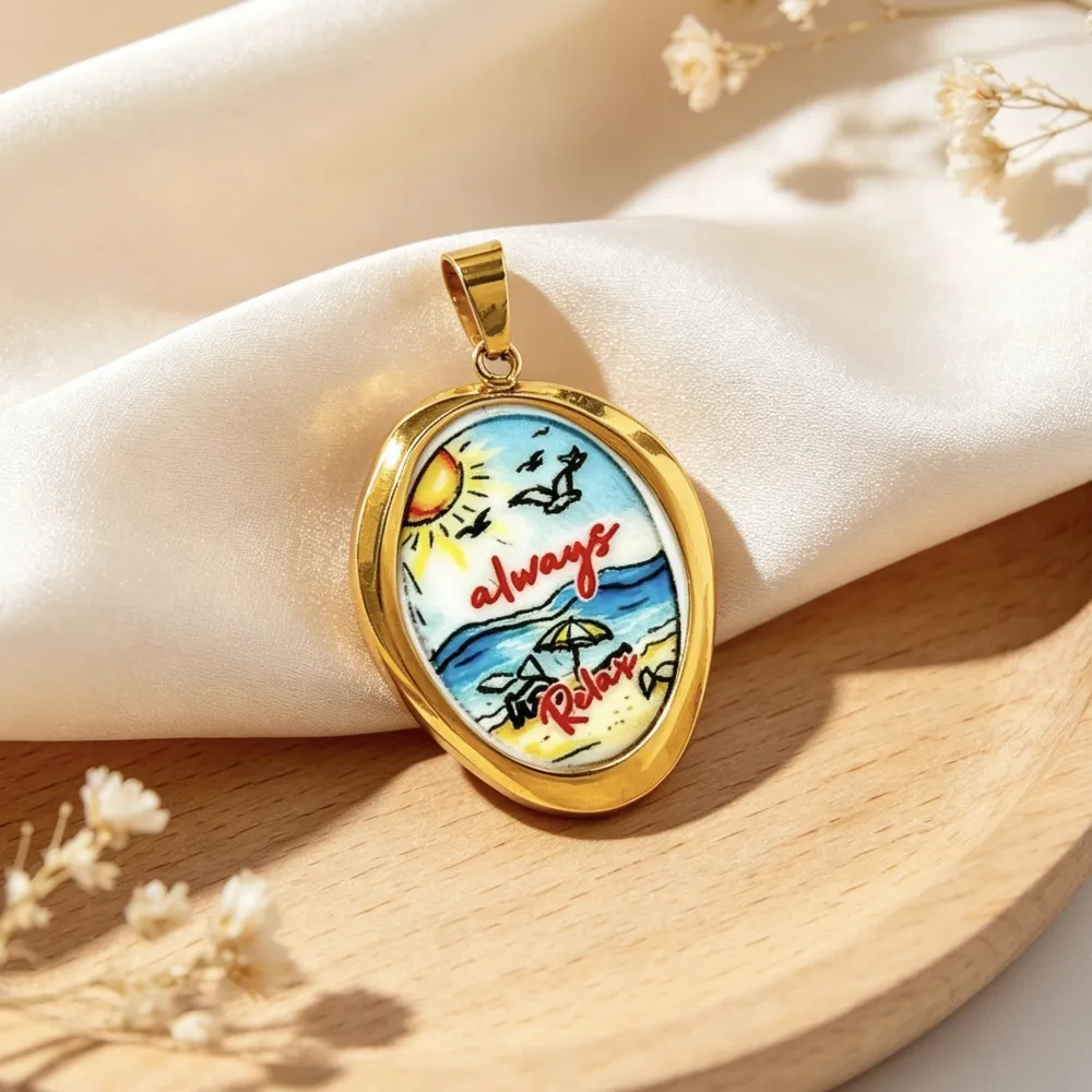 Always relax-Ciondolo/Charms in Acciaio - DIY-732-43