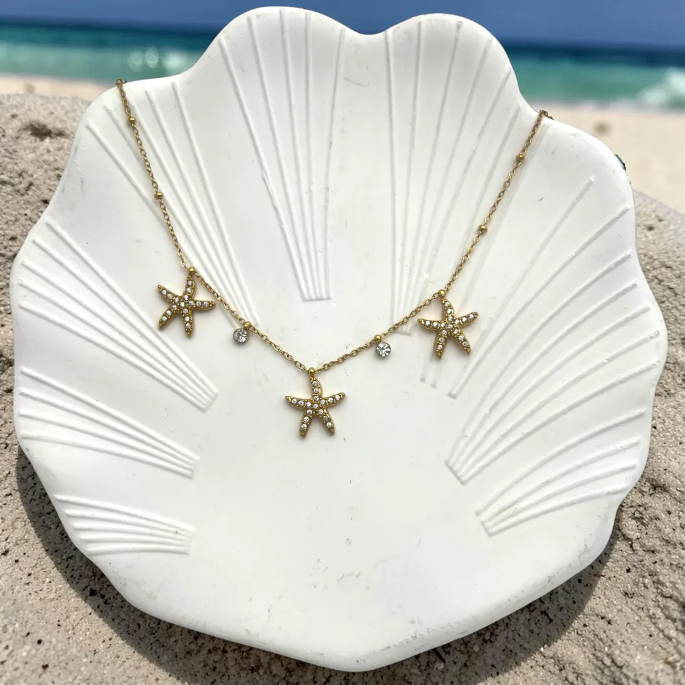 Stella marina e punto luce-Multi Pendenti Caviglie in Acciaio - CA-795-0353
