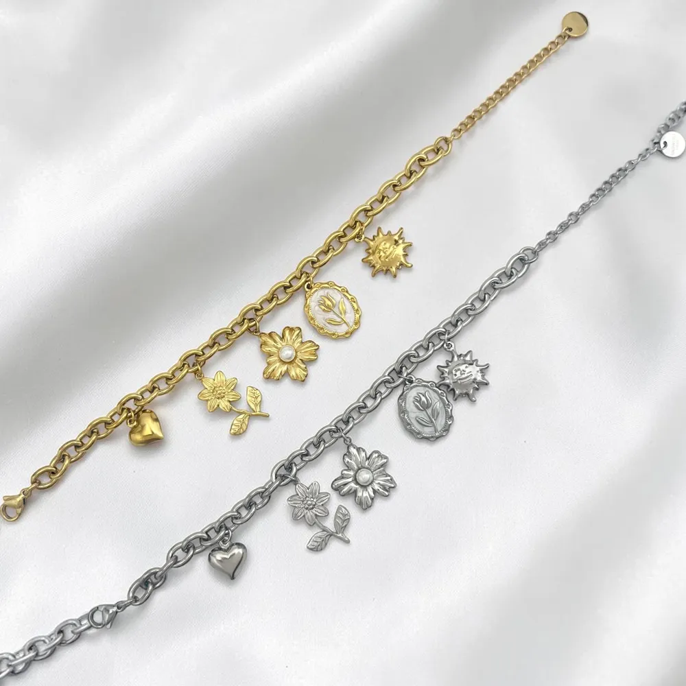 Fiori misti-Bracciale in acciaio - BR-413-3301