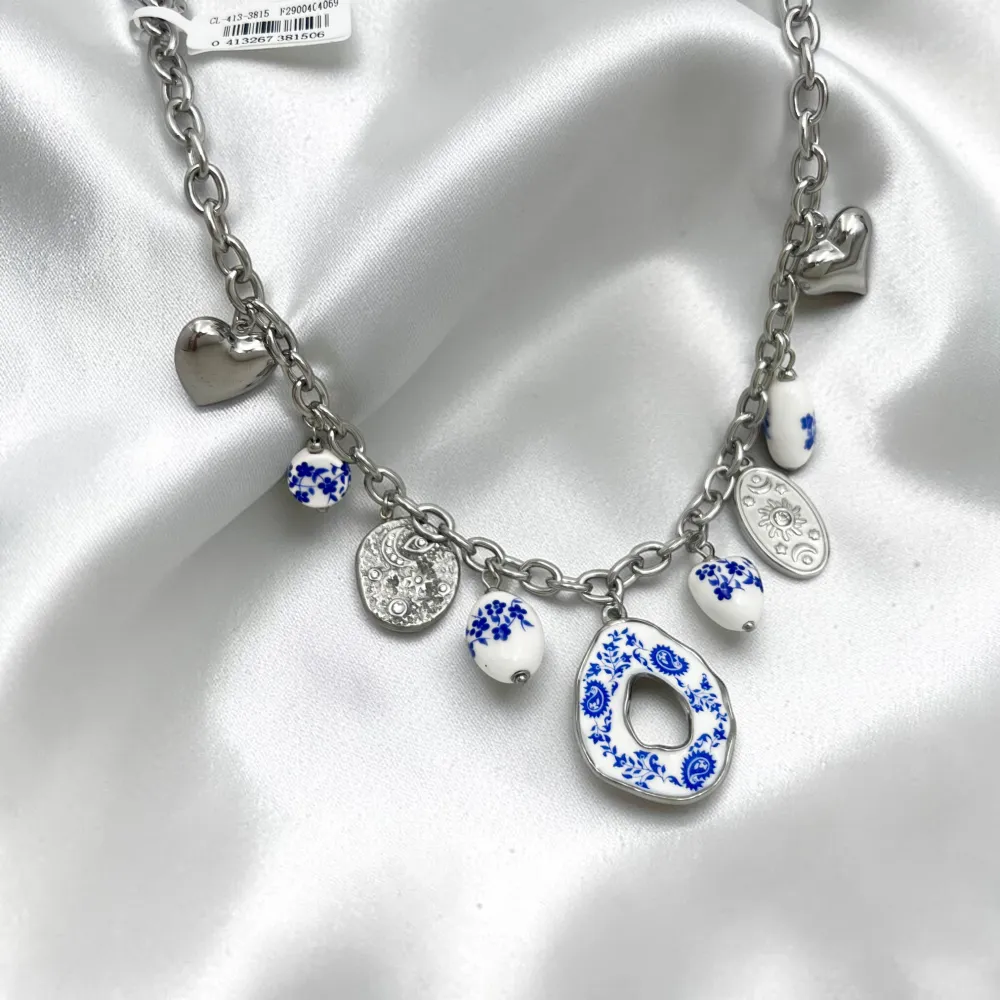 Ceramica, Sole, Luna, Cuore-Collana corta in Acciaio - CL-413-3815
