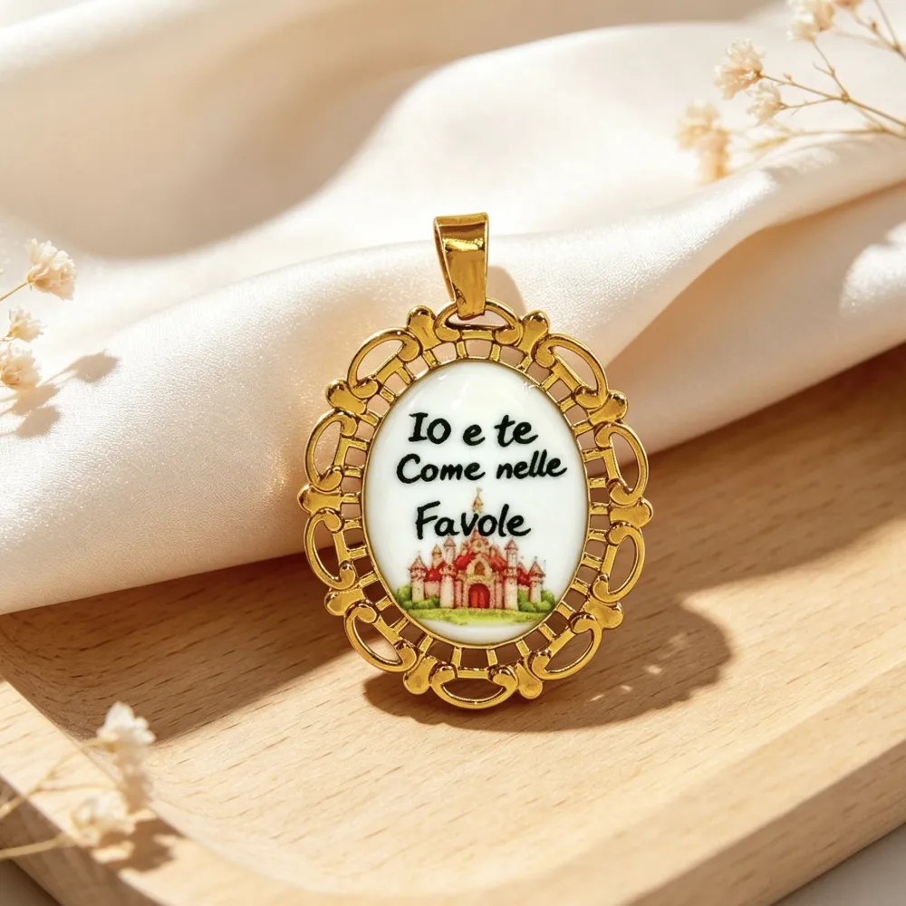 Io e Te come nelle favole-Ciondolo/Charms in Acciaio - DIY-732-35