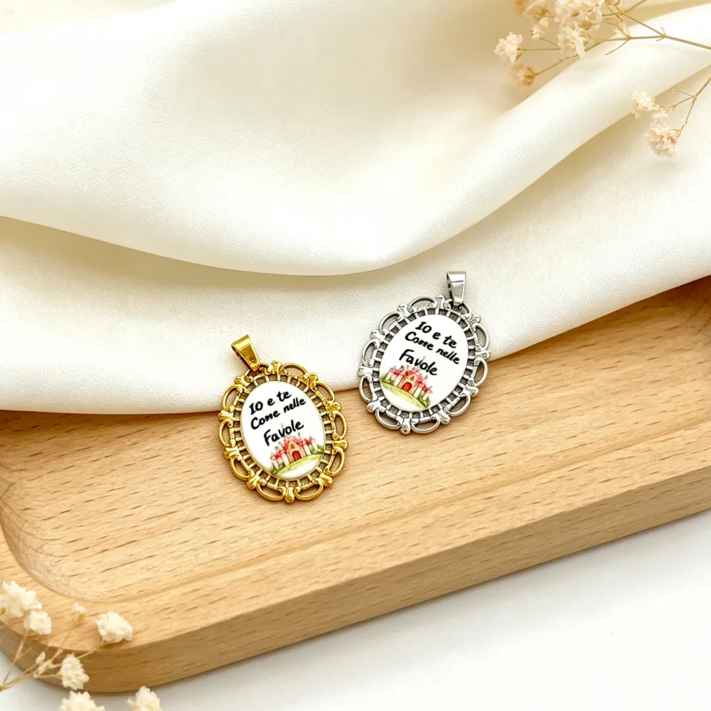 Io e Te come nelle favole-Ciondolo/Charms in Acciaio - DIY-732-35