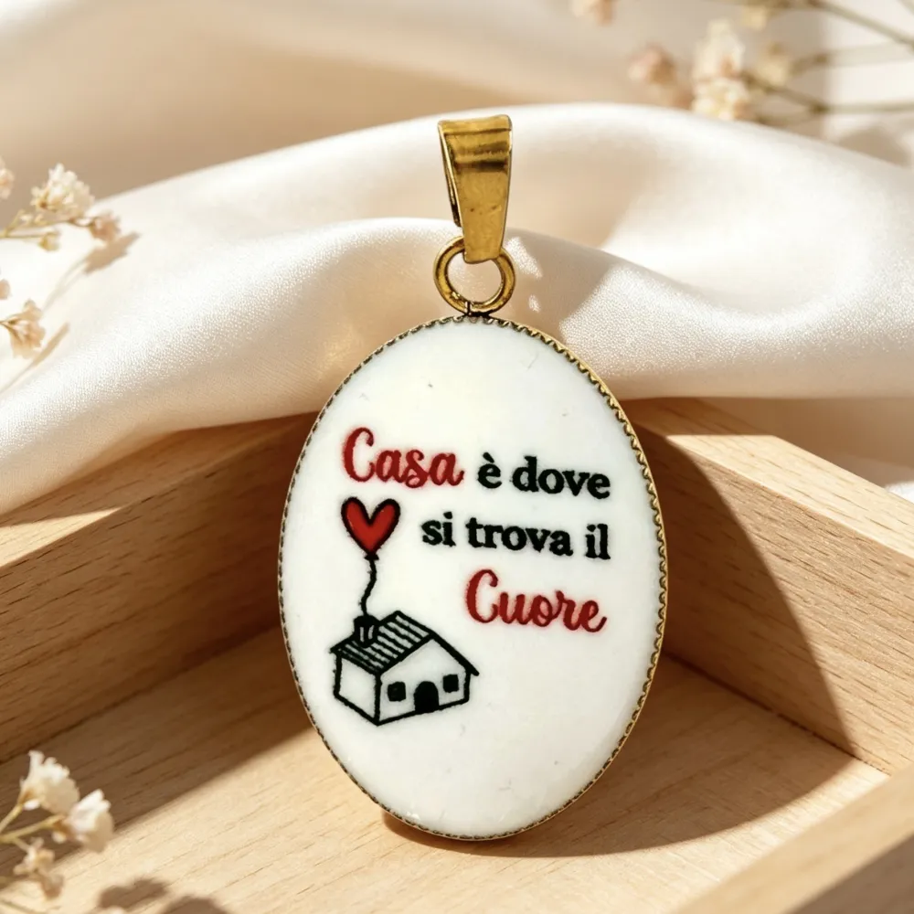 Casa è dove si trova il cuore-Ciondolo/Charms in Acciaio - DIY-732-38