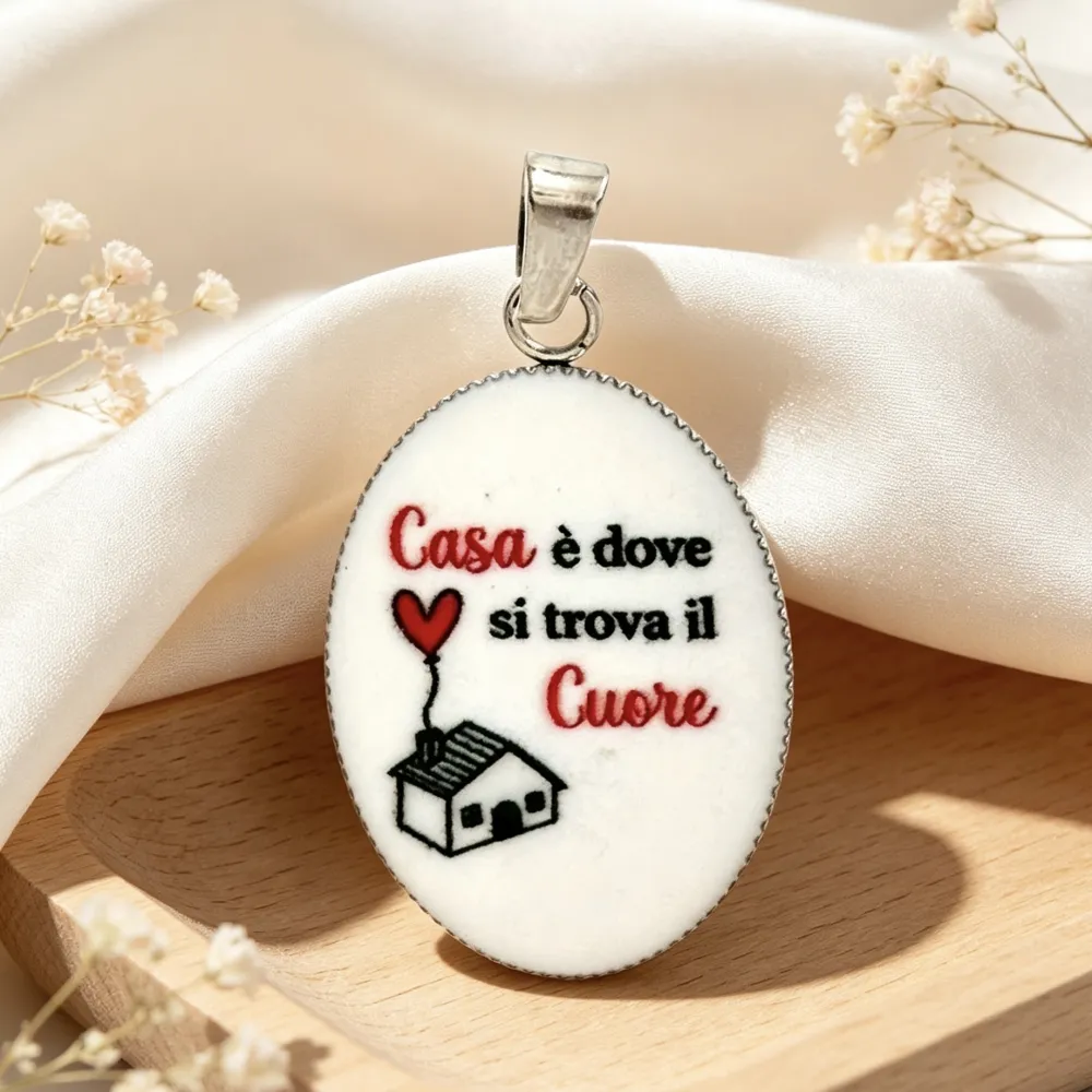Casa è dove si trova il cuore-Ciondolo/Charms in Acciaio - DIY-732-38