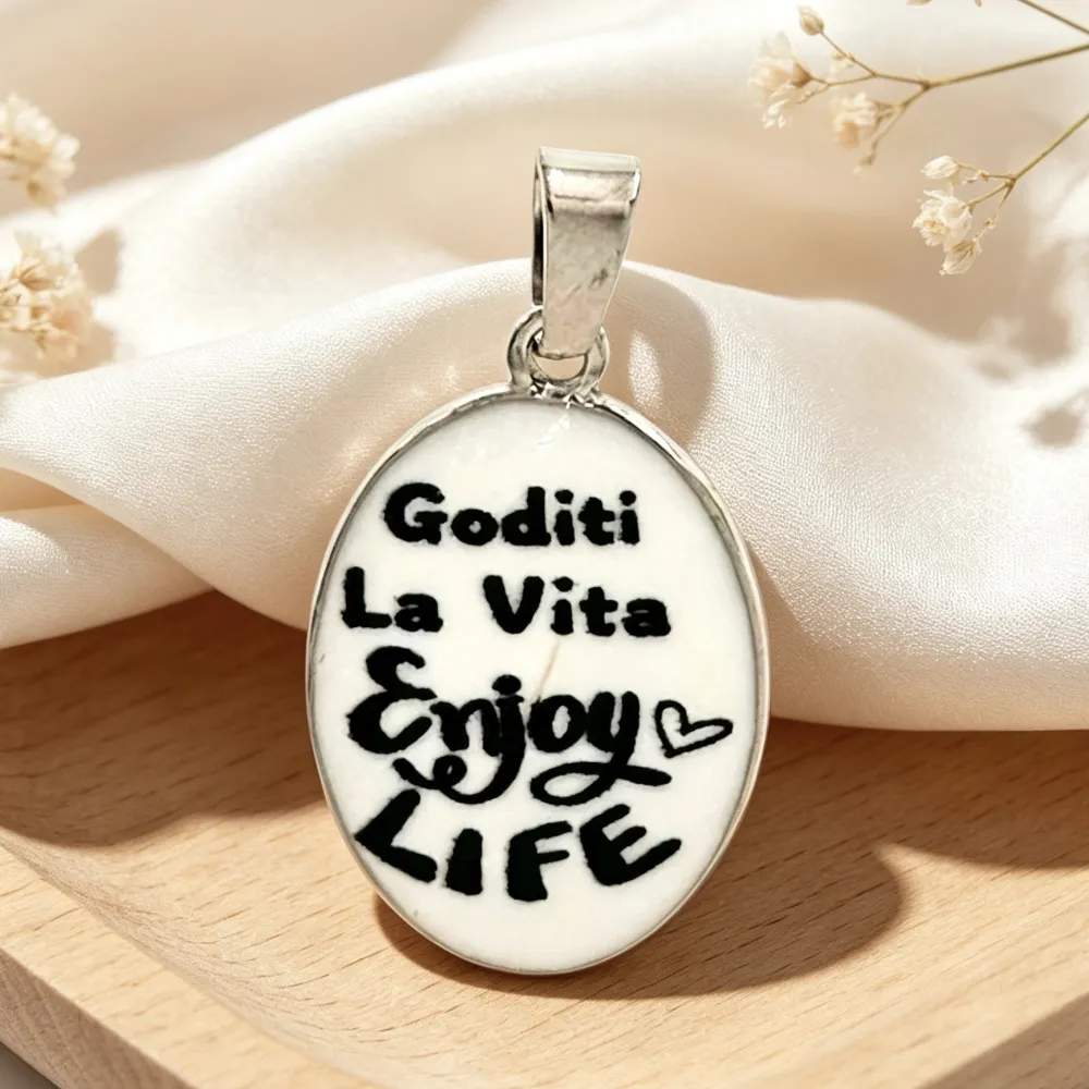 Goditi la Vita-Ciondolo/Charms in Acciaio - DIY-732-31
