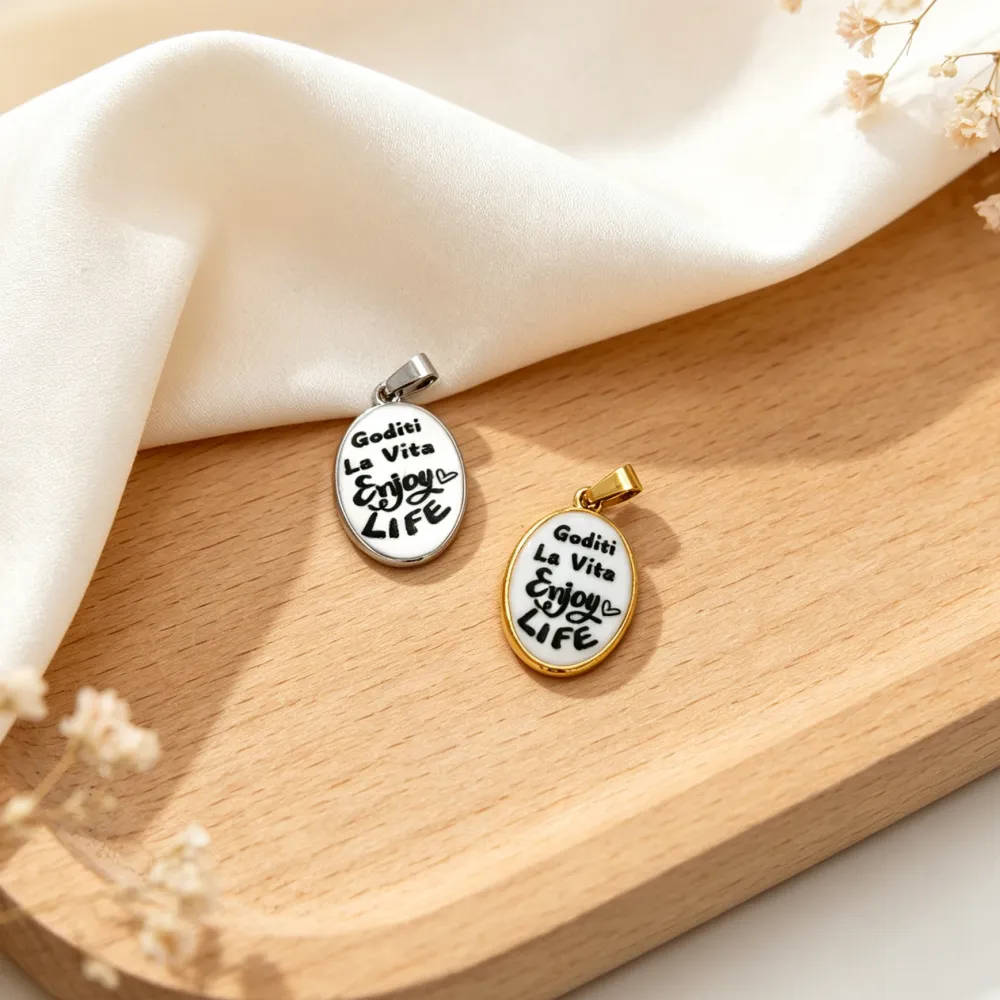 Goditi la Vita-Ciondolo/Charms in Acciaio - DIY-732-31