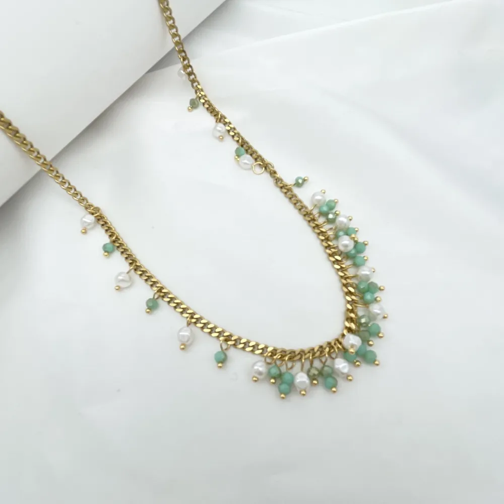 Collana moda acciaio e cubic zirconia - CL-765-103