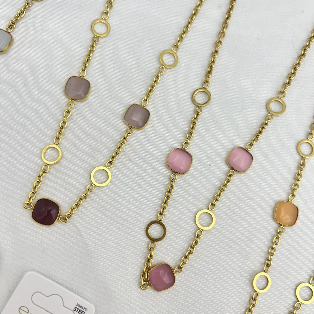 Quadrati-Collana Corta in Acciaio - CL-103-AA6759N