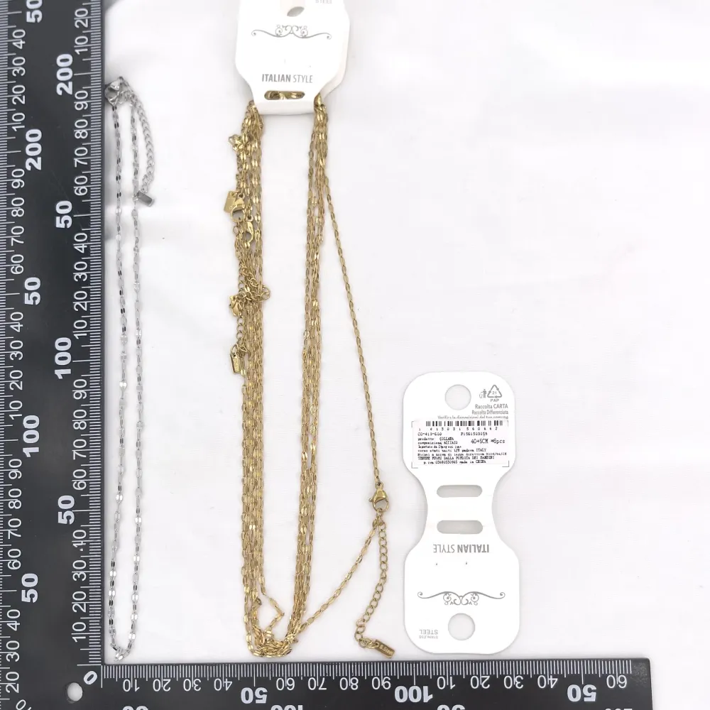 Catena semplice 40+5cm- Collana corta in Acciaio (Confezione da 6pz) - CO-413-600 (40+5cm)