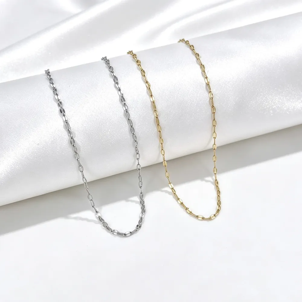 Catena semplice 40+5cm- Collana corta in Acciaio (Confezione da 6pz) - CO-413-600 (40+5cm)