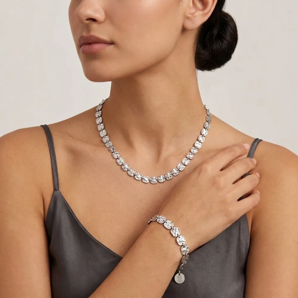 Quadrato-Collana Corta in Acciaio - CAC-795-13255