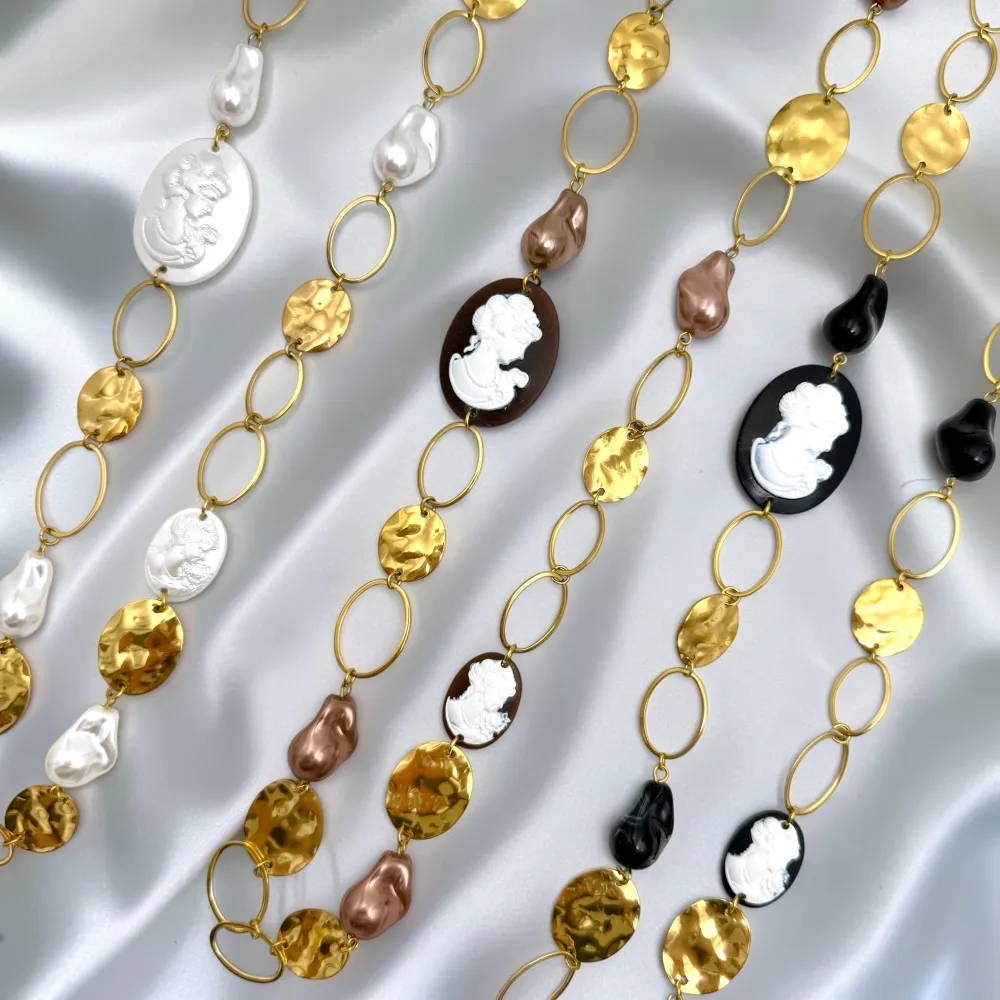 Dama e Perle-Collana Lunga in Acciaio - CAL-732-691