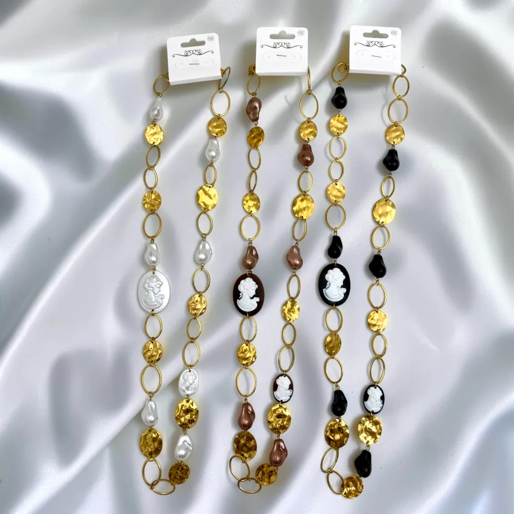 Dama e Perle-Collana Lunga in Acciaio - CAL-732-691
