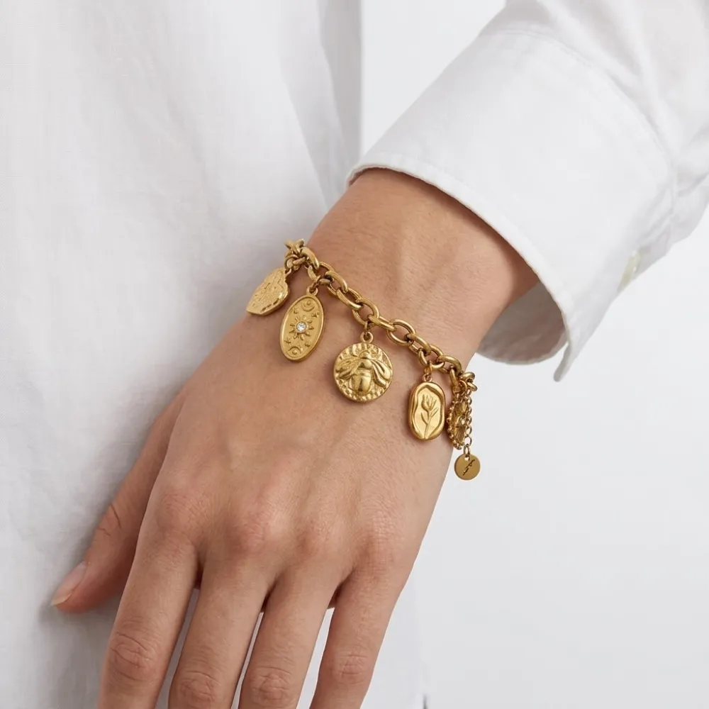 Ape, Cuore, Tulipano-Bracciale in acciaio - BR-413-3307